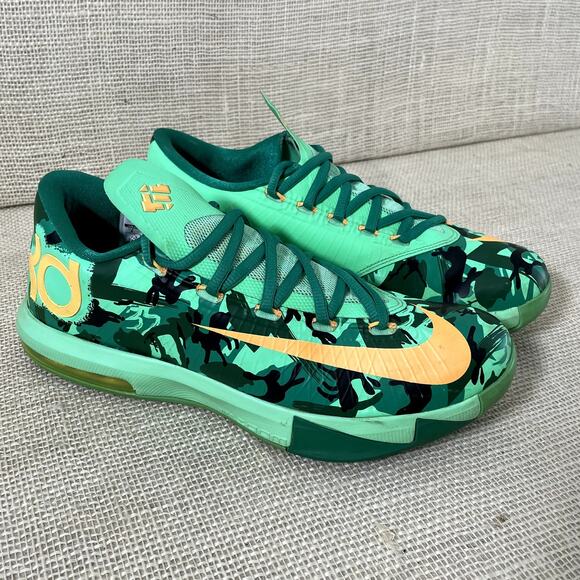 Nike Zoom 6 Sneakers, Kevin Durant, Easter Green Camo, 2014, 599424-303, Men's 8 - Picture 2 of 8
